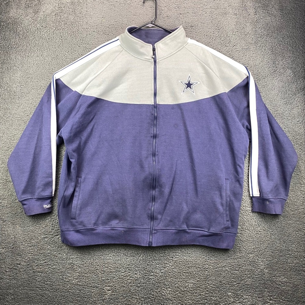 Mitchell & Ness Dallas Cowboys Track Jacket Mens 4XLT Full Zip Sweatshirt